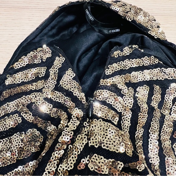 Forever 21 Gold sequins sexy skinny leggings pants size small party cocktails - Picture 5 of 12